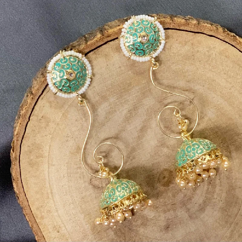 handmade earrings for women-Deep Enterprises Meenakari Jhumki Earrings (Assorted Colors)