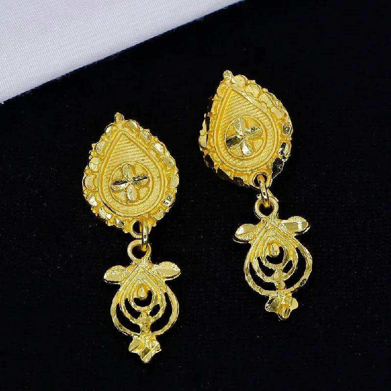 women’s drop diamond earrings-Mahavir Gold Plated Dangler Earrings