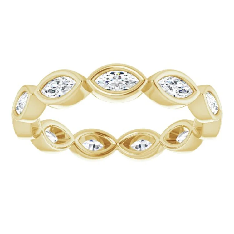 women’s oval-shaped rings-14K Yellow 3/4 CTW Natural Diamond Eternity Band Size 6