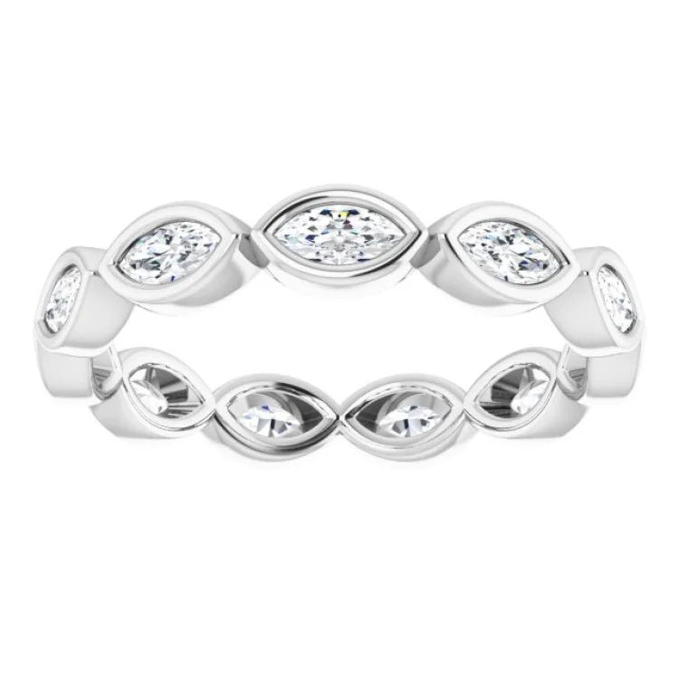 multi-stone rings for women-Platinum 3/4 CTW Natural Diamond Eternity Band Size 6