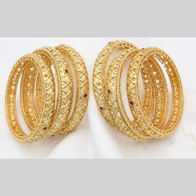 classic silver bangles for women-Manisha Jewellery Gold Plated Bangle Set