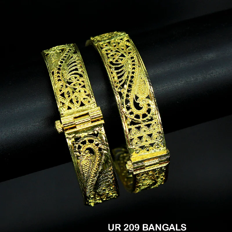 boho style bangles for women-Mahavir Forming Gold Plated Bangle Set - UR 209 BANGALS