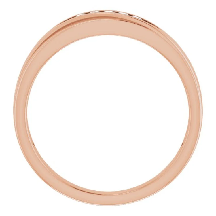 affordable rings for women-14K Rose 1/8 CTW Natural Diamond Band