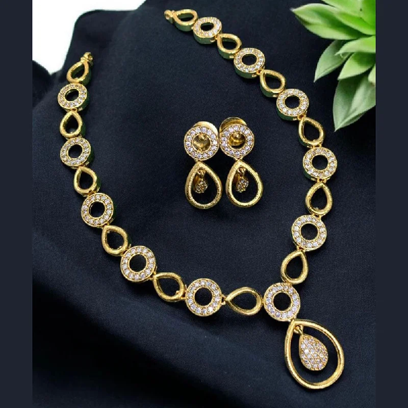 fashion necklaces for women-Sona Creation Gold Plated Austrian Stone Necklace Set