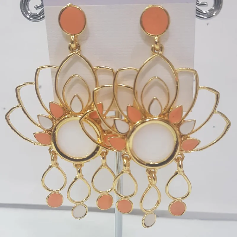 stud earrings for women-Shreeji Gold Plated Meenakari Dangler Earrings