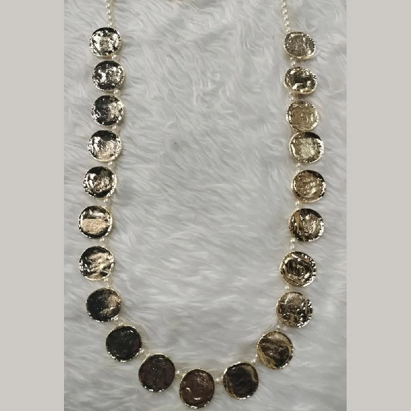 vintage silver lock necklaces-Kumavat Jewels Gold Plated Long Necklace