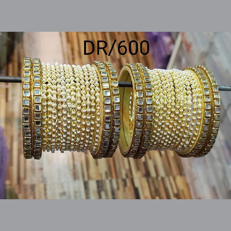 unique gold bracelets for women-Pooja Bangles Gold Plated Bangles set