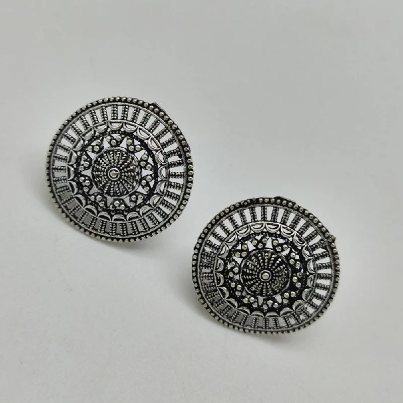 women’s gemstone earrings-Manisha Jewellery Oxidised Plated Studs Earrings