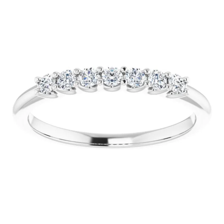 women’s oval-shaped rings-Platinum 1/5 CTW Natural Diamond Anniversary Band