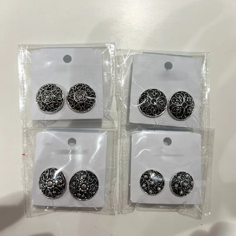 personalized earrings for women-Shrisha Oxidised Plated  Stud Earrings (Assorted Design)