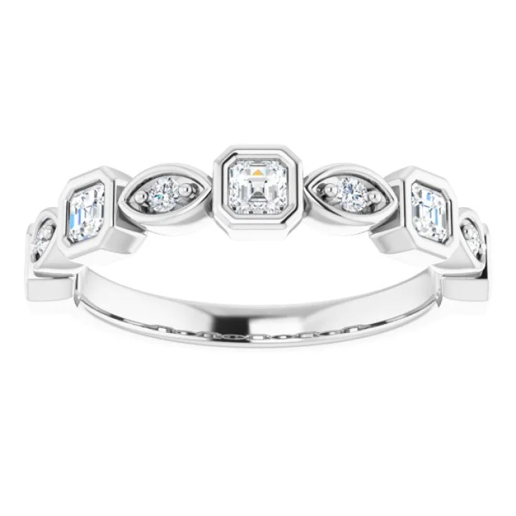 dainty gold rings for women-14K White 1/2 CTW Natural Diamond Anniversary Band