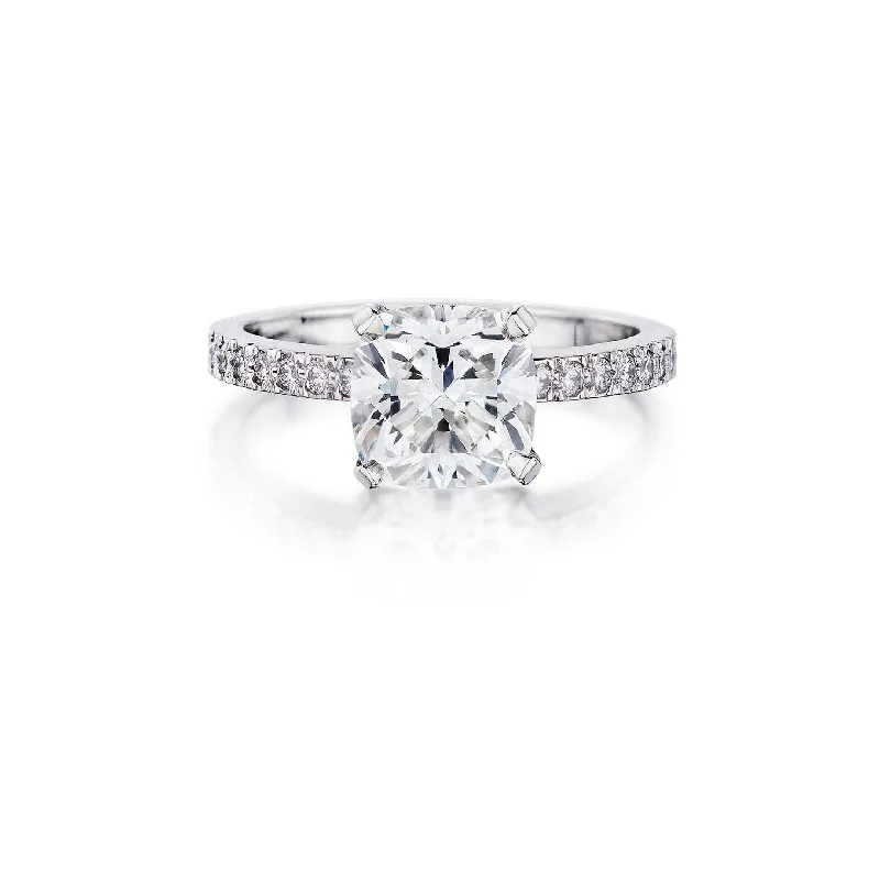 women’s bridal engagement rings-Cushion Cut Diamond Ring