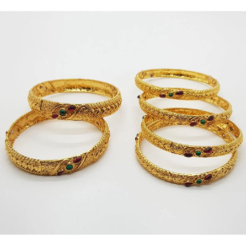 women’s modern gold bangles-Raiyaraj Gold Plated Pack Of 3 Bangle Set