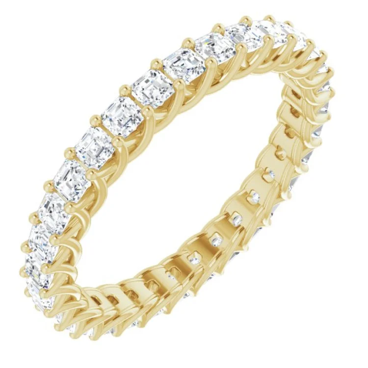 custom rings for women-14K Yellow 1 1/2 CTW Natural Diamond Eternity Band Size 7