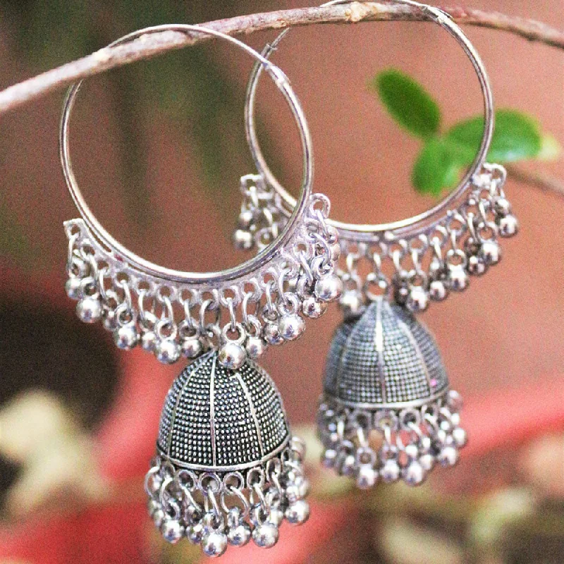 women’s sapphire earrings-H K Fashion Oxidised Plated Jhumki Earrings