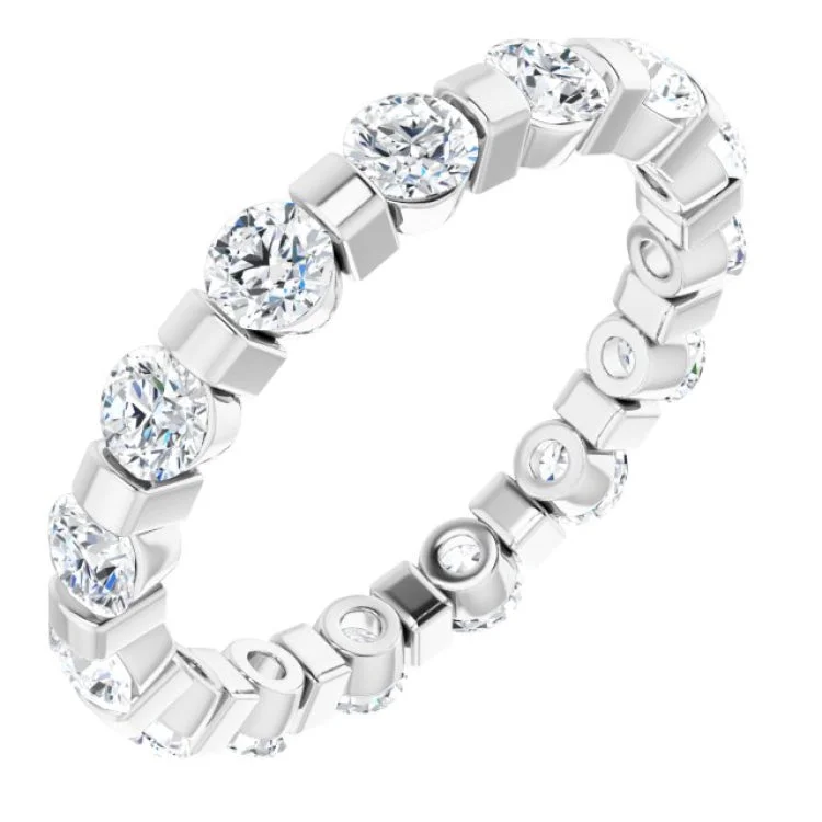 women’s infinity rings-Platinum 1 1/2 CTW Natural Diamond Eternity Band Size 5