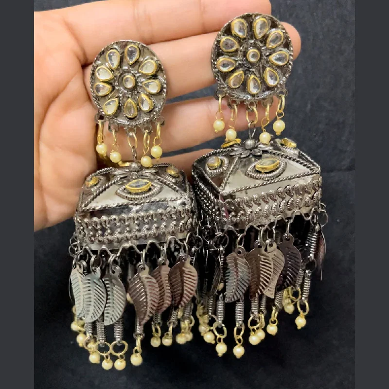 women’s art deco earrings-Shringarstreet Oxidised Plated Jhumki Earrings