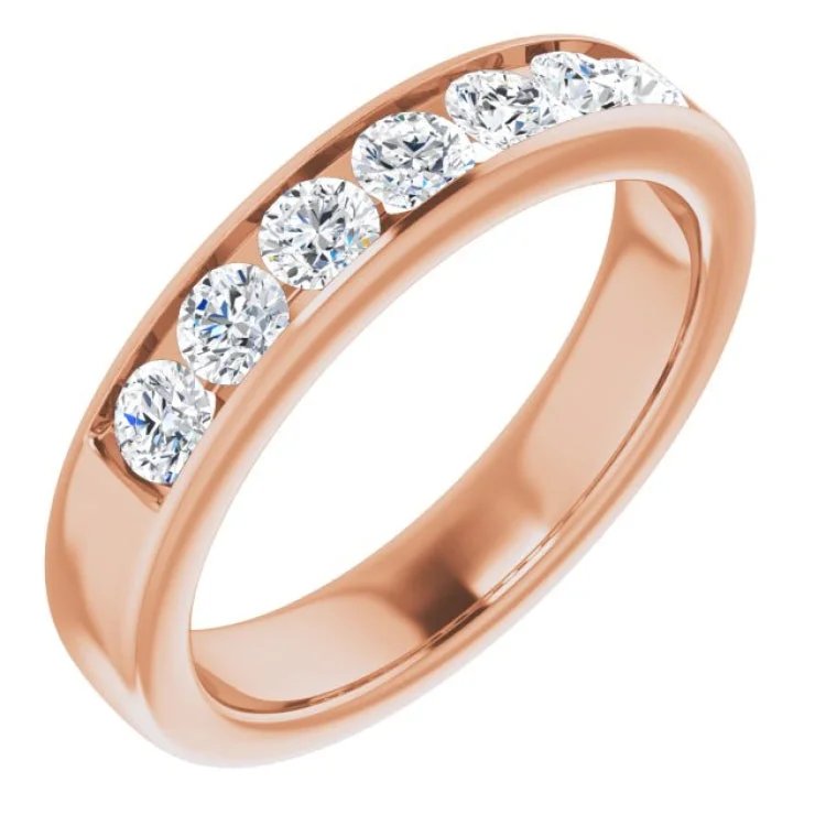 women’s promise rings-14K Rose 1 CTW Natural Diamond Band