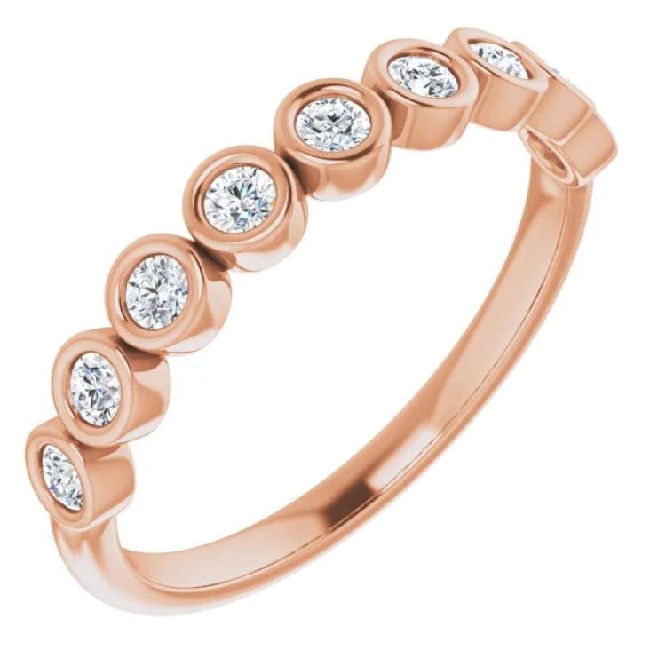 rose gold rings for women-14K Rose 1/4 CTW Natural Diamond Anniversary Band