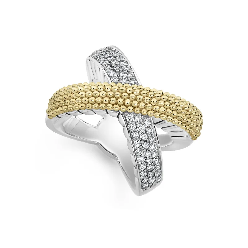 women’s simple engagement rings-Caviar Lux X Caviar Diamond Ring