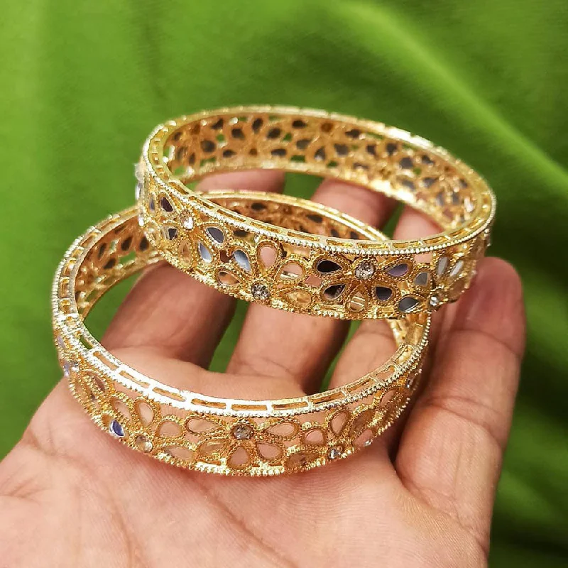 trendy bangle bracelets for women-Manisha Jewellery Gold Plated Bangles Set