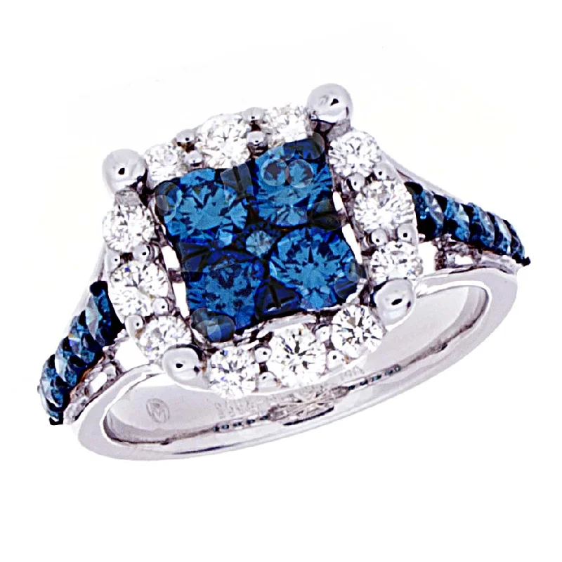 women’s simple engagement rings-Blue Diamond Ring