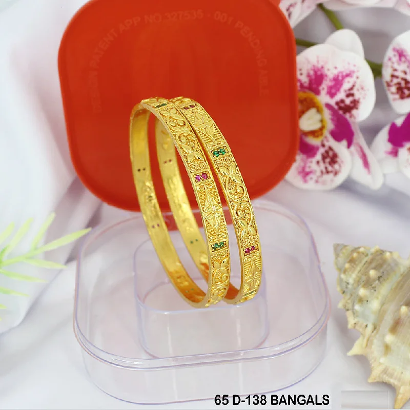 classic silver bangles for women-Mahavir Dye Gold Micro Plating Bangles Set