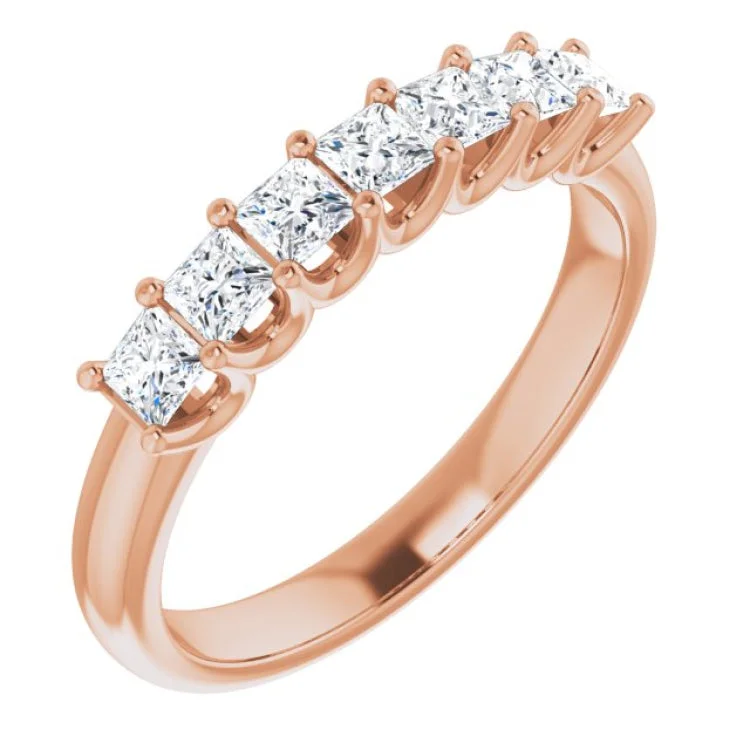 platinum rings for women-14K Rose 5/8 CTW Natural Diamond Anniversary Band