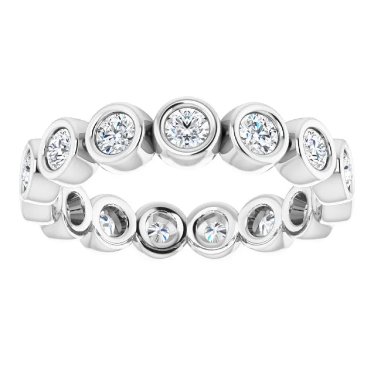 unique rings for women-14K White 9/10 CTW Natural Diamond Eternity Band Size 6