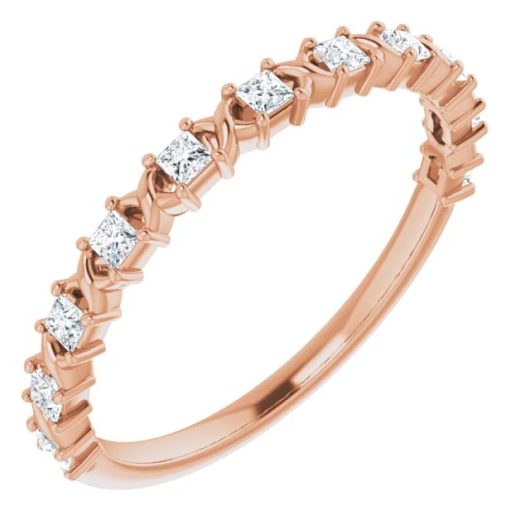 rose gold rings for women-14K Rose 1/4 CTW Natural Diamond Anniversary Band