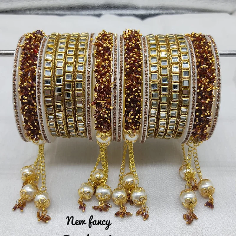 women’s fashion bangles-Lucentarts Jewellery Gold Plated Bangle Set