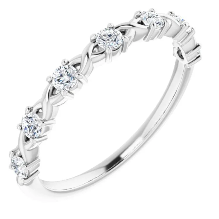 statement rings for women-Platinum 1/3 CTW Natural Diamond Anniversary Band