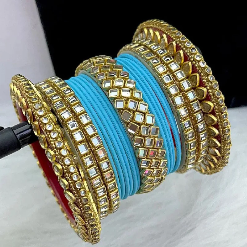 women’s turquoise bracelets-Manisha Jewellery Gold Plated Bangles Set