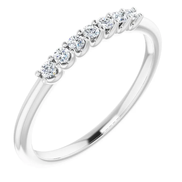 platinum rings for women-14K White 1/10 CTW Natural Diamond Anniversary Band