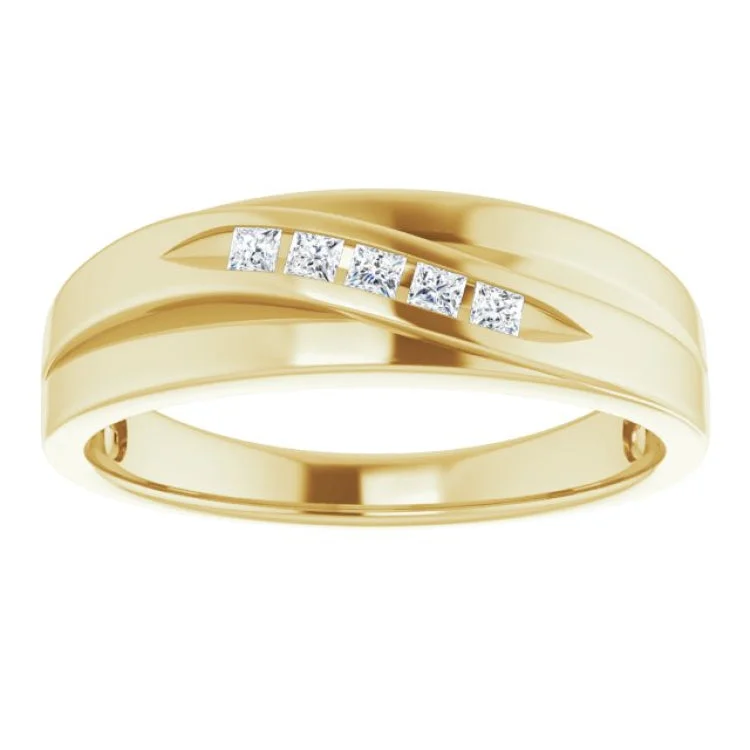 heart-shaped rings for women-14K Yellow 1/6 CTW Natural Diamond Band