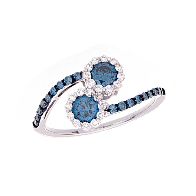 women’s stackable engagement rings-Blue Diamond Ring