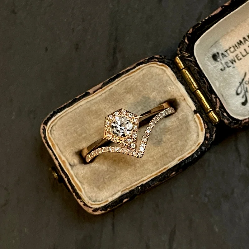 personalized engagement rings-Silhouette Diamond Ring