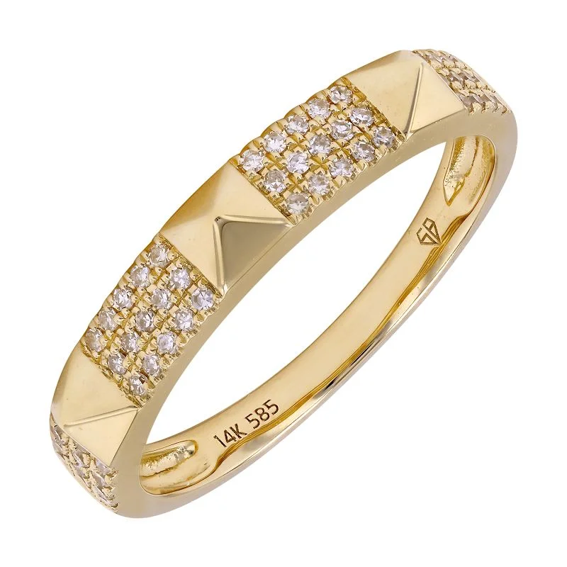 women’s engagement rings with yellow diamonds-Medium Spike Diamond Ring