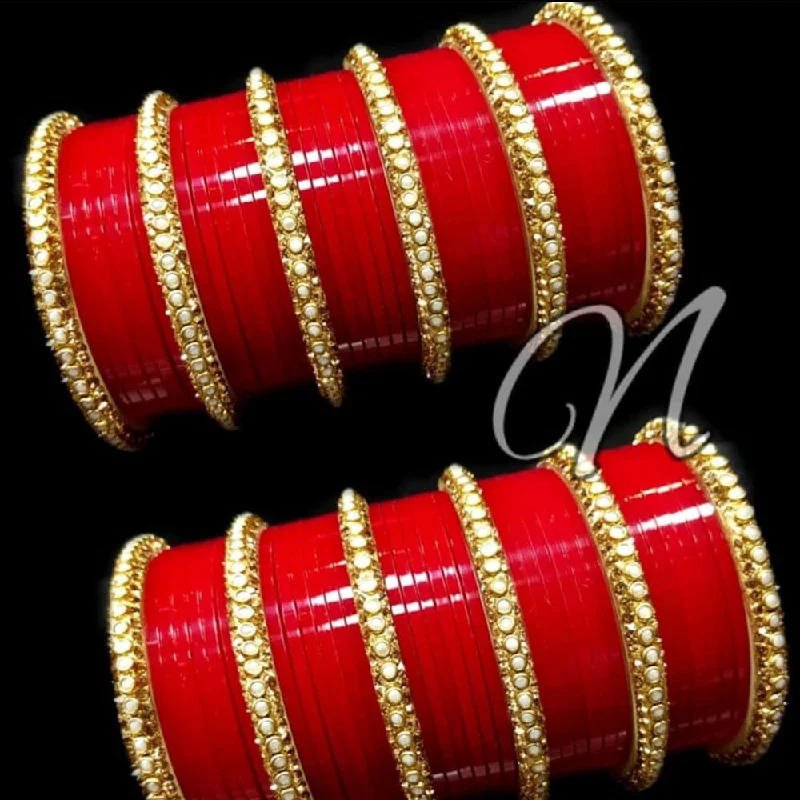 women’s leather bracelets-Pooja Bangles Acrylic Bangles Set