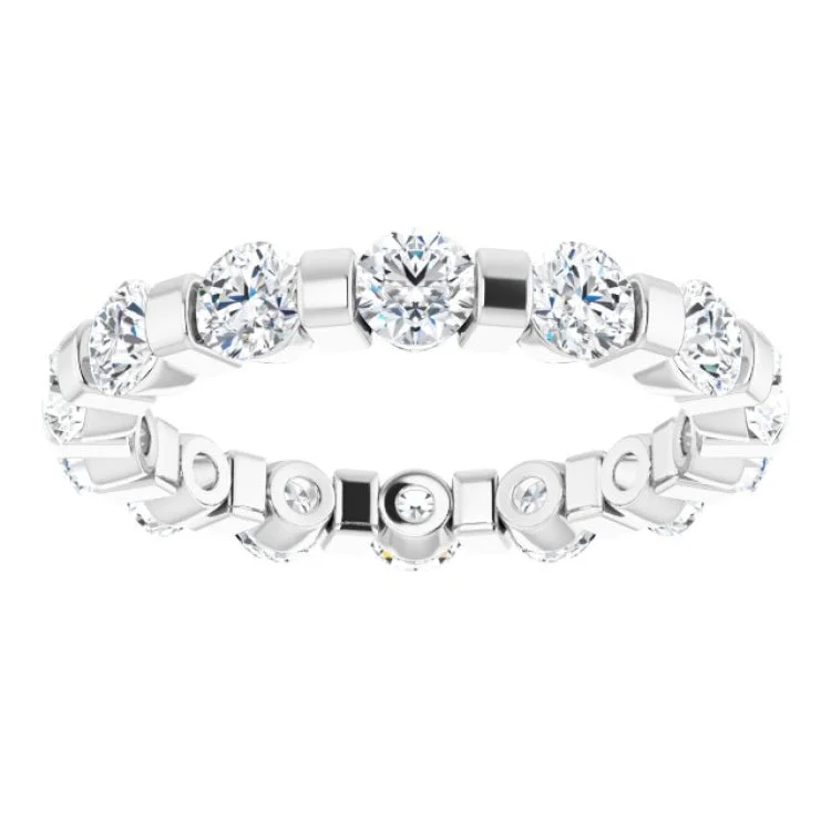 personalized rings for women-Platinum 1 5/8 CTW Natural Diamond Eternity Band Size 7