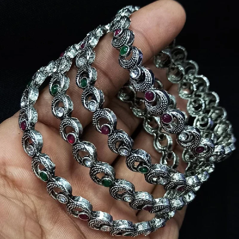 luxury bracelets for women-Manisha Jewellery Oxidised Bangles Set