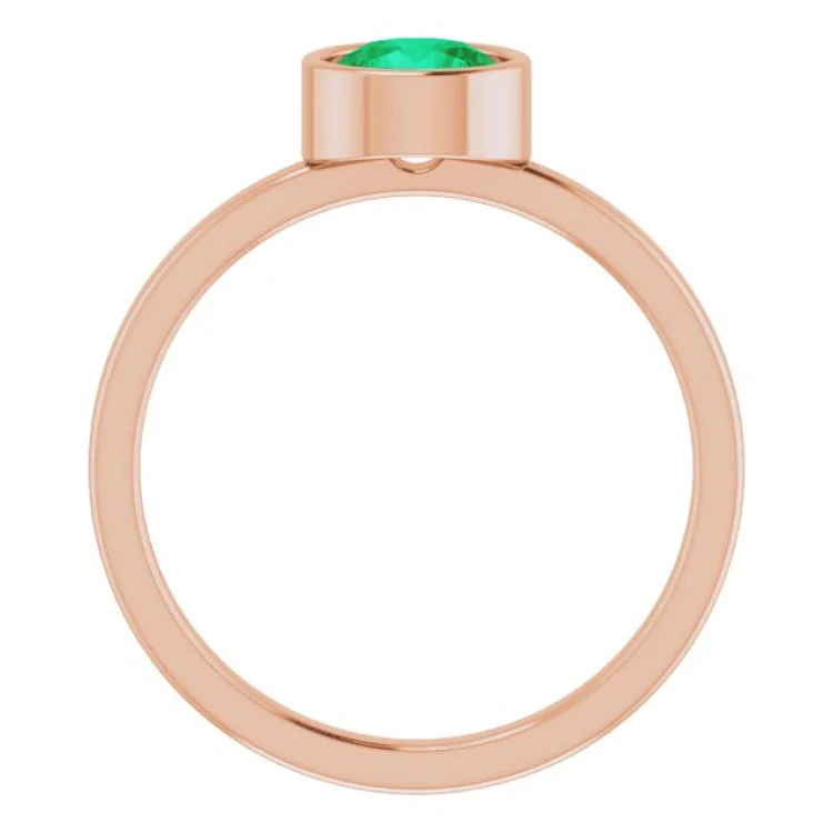 women’s infinity rings-14K Rose 6 mm Lab-Grown Emerald Ring