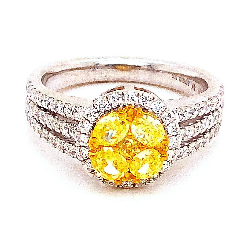 women’s art deco engagement rings-Fancy Yellow Diamond Ring