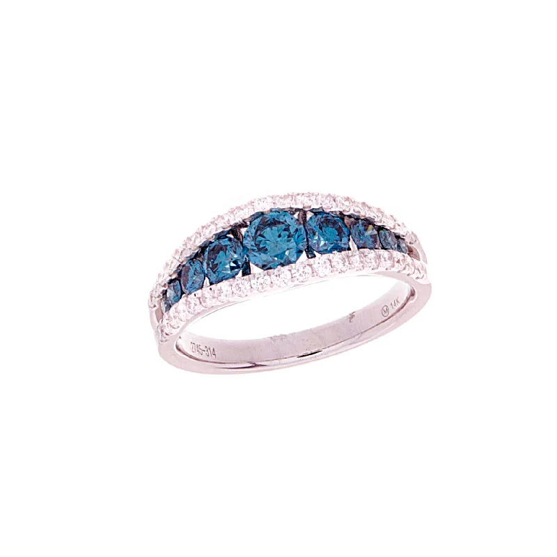 women’s colorful gemstone engagement rings-Blue Diamond Ring