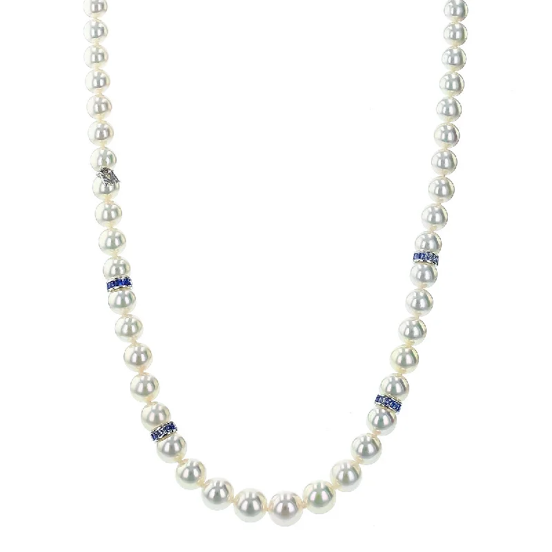 women’s elegant chain link necklaces-Ocean Akoya Cultured Pearl Necklace