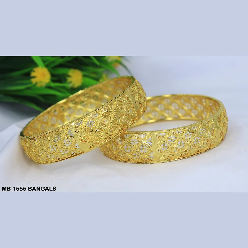 women’s silver wedding bangles-Mahavir Forming Gold Plated Bangle Set - MB 1555 BANGALS