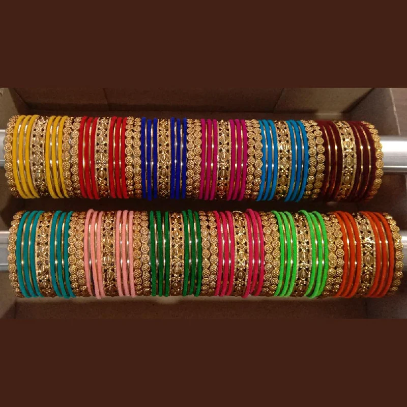 personalized bangle bracelets-Shree Asha Bangles Pack Of 12 Multi Color bangles Set