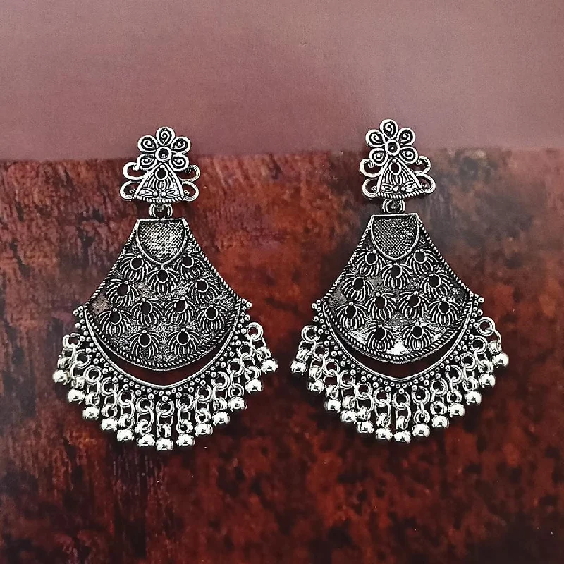 women’s butterfly earrings-Woma Oxidised Plated Dangler Earrings  - 1318357