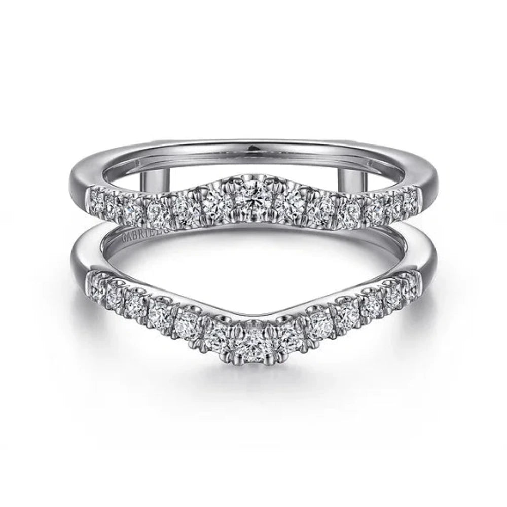 women’s vintage-style engagement rings with diamonds-14K W Gold 0.45ctw Diamond Ring Enhancer