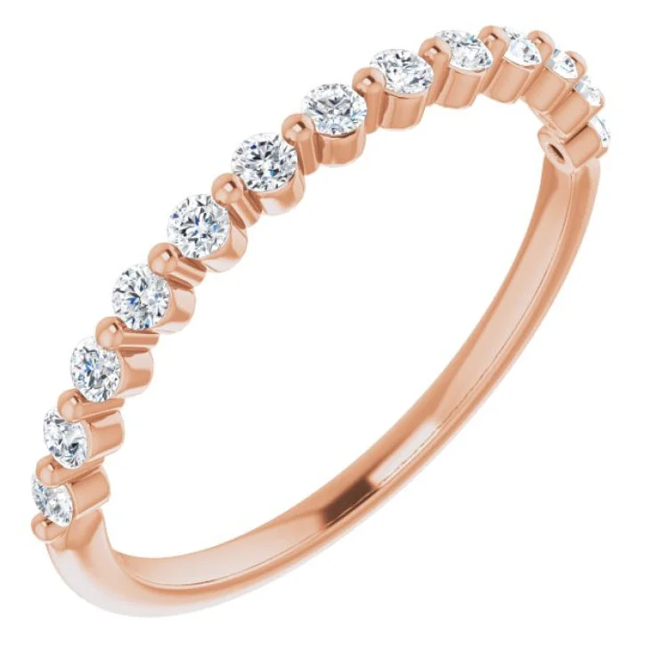 custom wedding rings for women-14K Rose 1/5 CTW Natural Diamond Anniversary Band